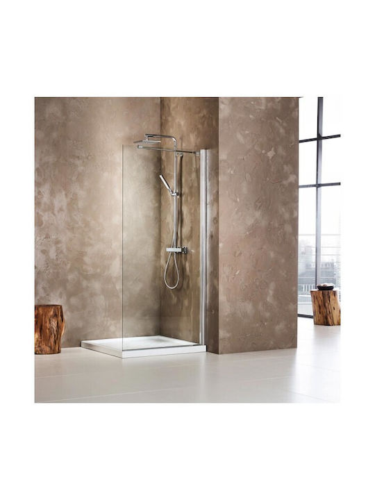 Devon Iwis Walk-in Shower Screen for Shower with Sliding Door 67-69x185cm Chrome