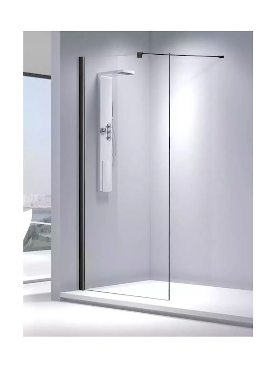 Aquarelle Σταθερό Πλαϊνό Ντουζιέρας 47-49x200cm Clear Glass Black