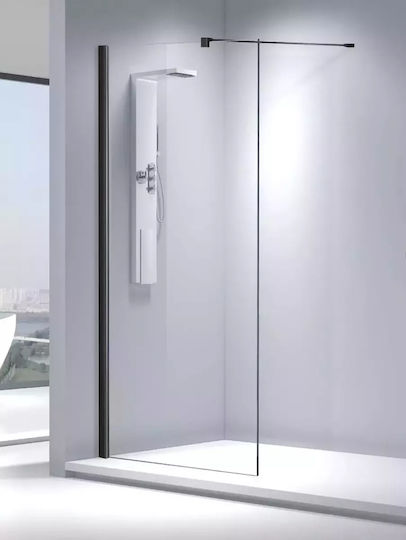 Aquarelle Σταθερό Πλαϊνό Ντουζιέρας 57-59x200cm Clear Glass Black