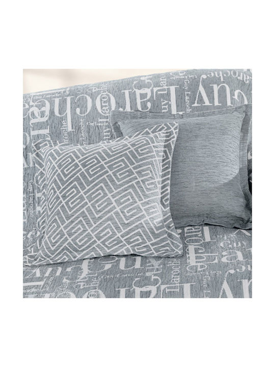 Guy Laroche Decorative Pillow Case Stamp From 100% Cotton Silver 50x50cm