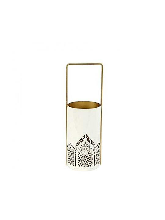 Atmosphera Φαναράκι Rattan Επιτραπέζιο Χρυσό 12x12x31εκ.