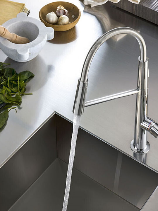 Nobili Levante Kitchen Faucet Counter with Pull-Out Spray Velvet Black