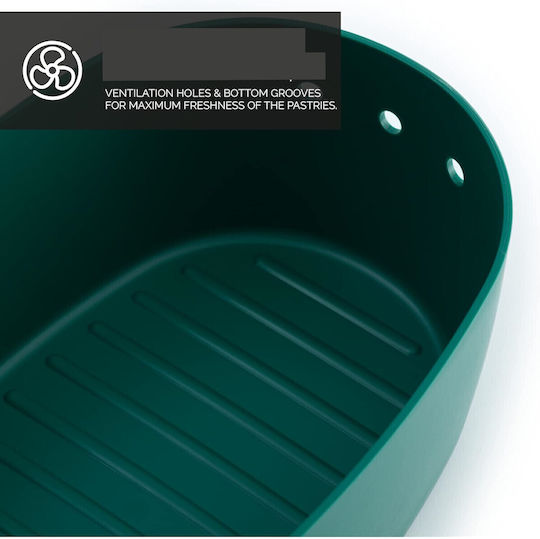Dolce Mare Cutie de pâine cu capac Plastic Verde 38.1x25.4x15.2cm
