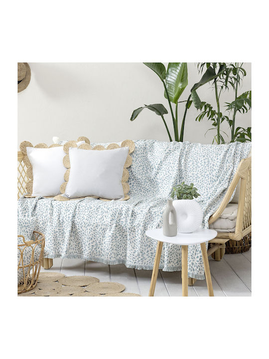 Nima Kalif Three-Seater Sofa Throw 180x300cm Petrol Blue