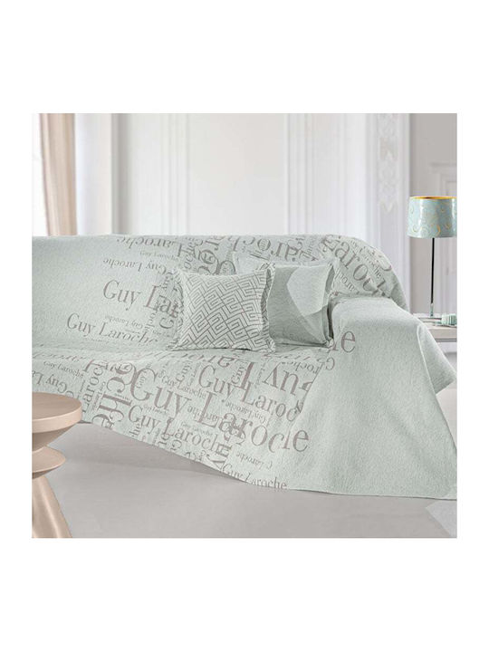 Guy Laroche Stamp Ριχτάρι Τριθέσιου Καναπέ Chenille 180x300εκ. Silver 1133030125010