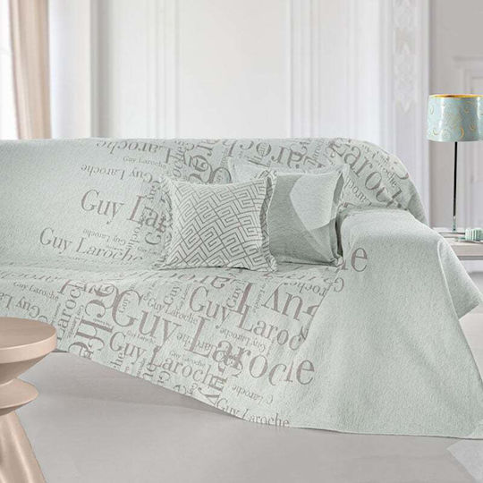 Guy Laroche Stamp Ριχτάρι Τριθέσιου Καναπέ Chenille 180x300εκ. Silver