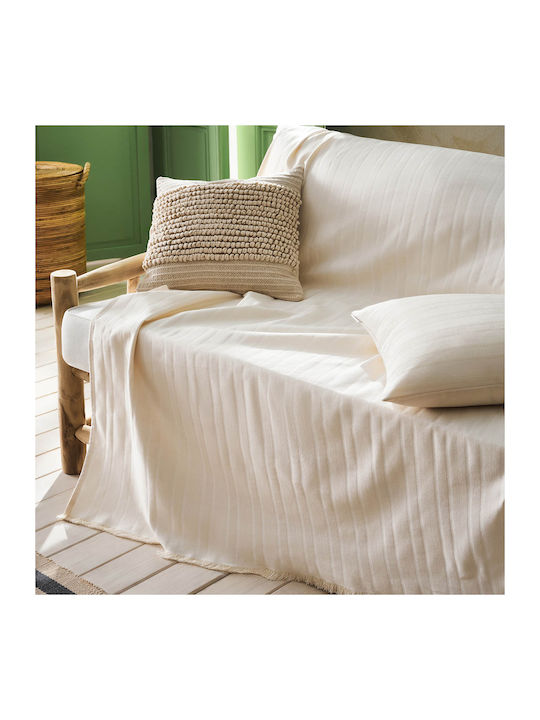 Gofis Home Gofis Ριχτάρι Τετραθέσιου Καναπέ Ζακάρ 180x350εκ. Bone Beige 731/05