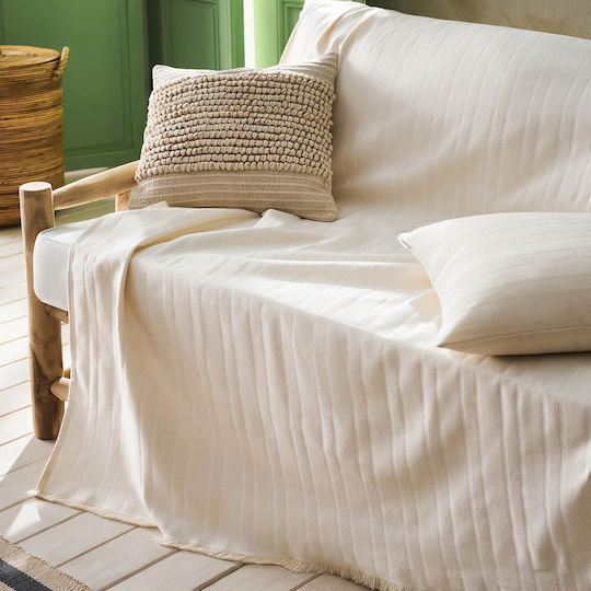 Gofis Home Gofis Ριχτάρι Πολυθρόνας Ζακάρ 180x180εκ. Bone Beige 731/05