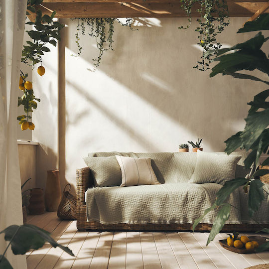 Gofis Home Eliena Покривка За Фотьойл Жакард 180x180см Смоук Зелен 402/07