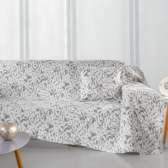 Guy Laroche Blossom Sesselüberwurf Chenille 180x145cm Rauch