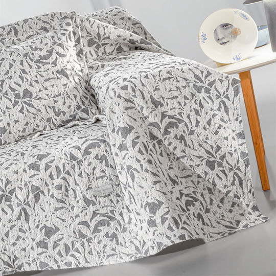 Guy Laroche Blossom Sesselüberwurf Chenille 180x145cm Rauch
