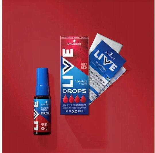 Schwarzkopf Live Drops Προσωρινή Βαφή Μαλλιών Fiery Red 30ml