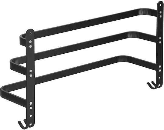 Triple Wall-Mounted Bathroom Freestanding Towel Rack ​49x49cm Black