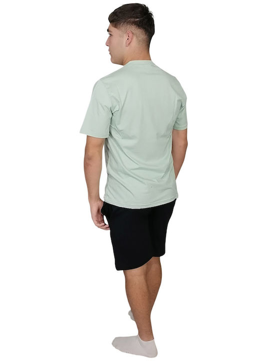 Secret Point Men's Summer Pajamas Set Light Green