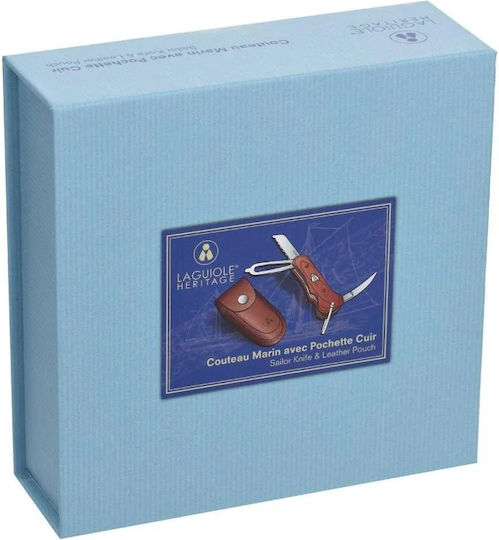 Laguiole Heritage Klapp-Segelmesser Braune Lederhülle 40.273.013