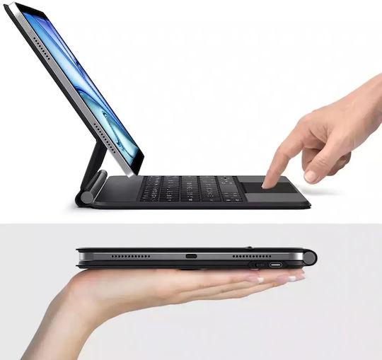 Tech-Protect Smartcase Flip Cover cu Tastatură Negra (iPad Air 10,9” 4/5 (2020-2022), iPad 11” 6/7 (2024-2025))