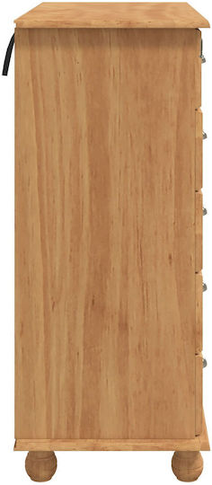 Chest of Drawers of Solid Wood Brown 91x40x95.5cm