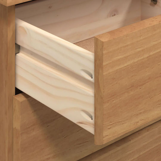 Chest of Drawers of Solid Wood Brown 91x40x95.5cm