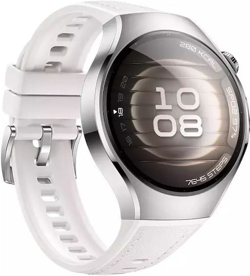 Huawei Watch 5 Stainless Steel 42mm Waterproof with eSIM and Heart Rate Monitor (White)