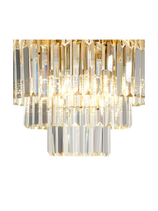 Eko Light Πολυέλαιος Ø45cm με Κρύσταλλα Χρυσός Eko Light Πολυέλαιος Ø45cm με Κρύσταλλα Χρυσός