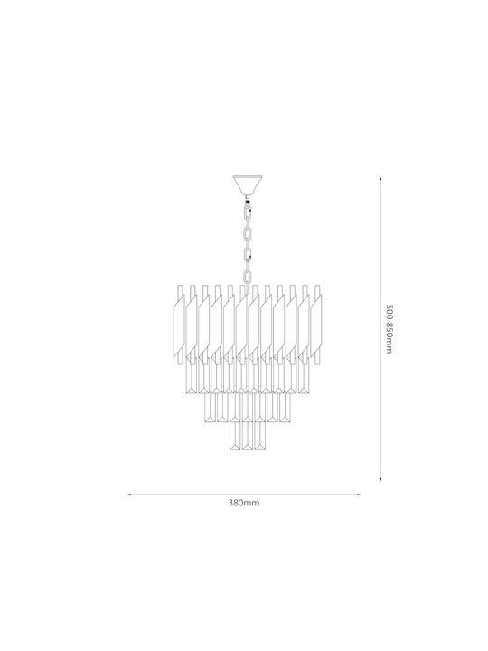 Eko Light Candelabru 5xE14 cu Cristale