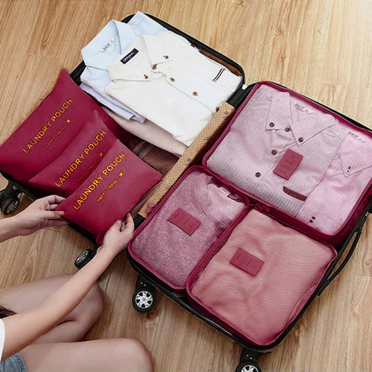 Strado Clothes Dryer Travel Set Clothes Storage Laundry Nets 6pcs Red