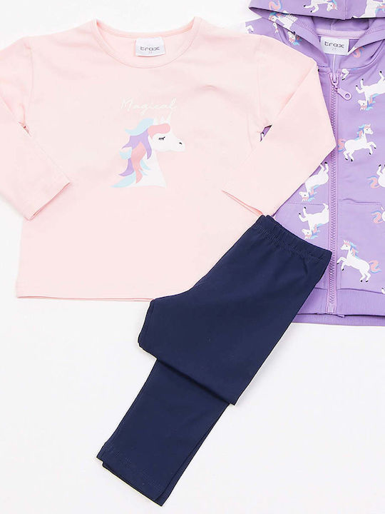 Trax Kids Set with Lilac Leggings 3 Pieces Trax Kids Set with Lilac Leggings 3 Pieces