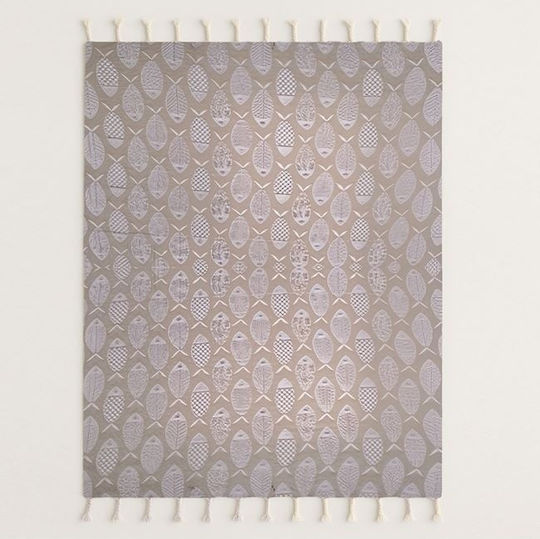 Prosop de plajă Hamam cu model de pești 180x100cm Bej