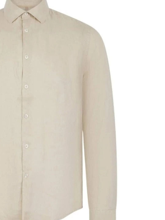 Μακρυμάνικo Λινό Πουκάμισο Beige