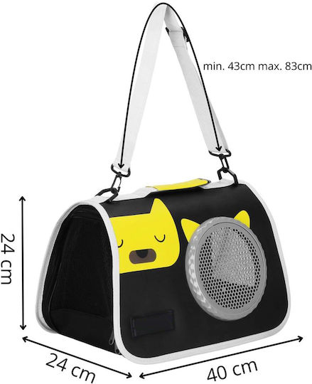 Small Pet Carrier Bag Dog Cat Foldable 24x40x24 Cm Black