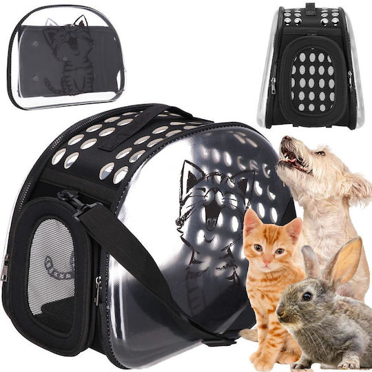 Чанта за пренасяне на домашни любимци котка/куче M 42x26x32 см прозрачна