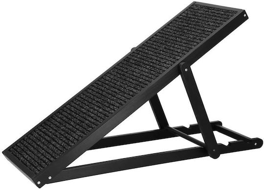 Rampă câini pisici 3 niveluri ajustabile 42-59cm antiderapant lungime 103cm negru