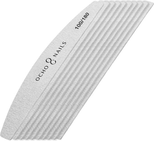 Ocho Nails Half-moon Slim File 100/180 Pack 10