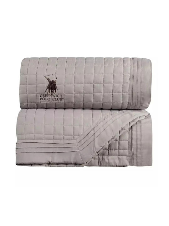 Greenwich Polo Club 2356 Coverlet Queen Size Microfiber Taupe 240x250cm