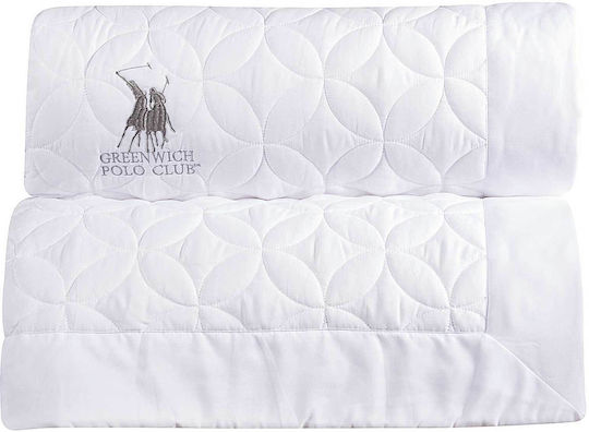 Greenwich Polo Club 2357 Coverlet Queen Size Microfiber White 240x250cm