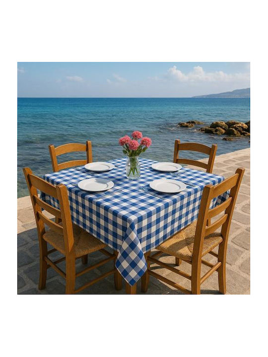 Linea Home Τραπεζομάντηλο Λινό Μπλε 140x140εκ.