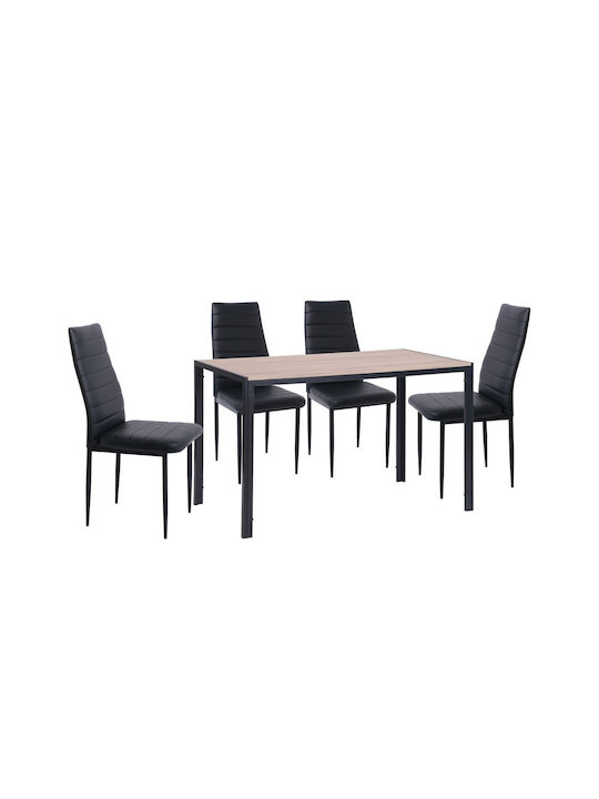 Esszimmer 4Stück Black 120x70cm