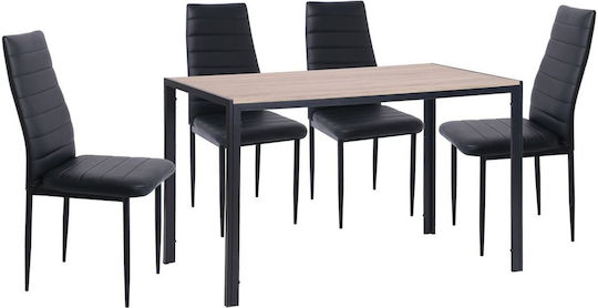 Esszimmer 4Stück Black 120x70cm