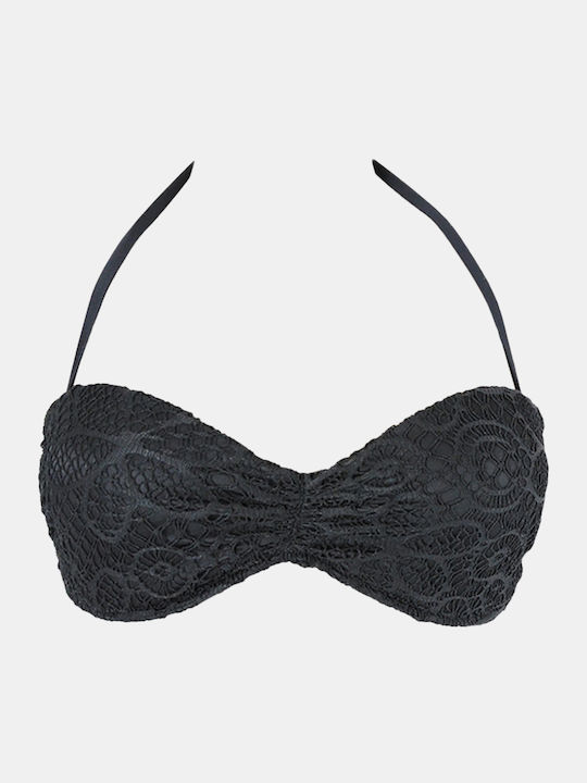 Strapless Bikini Top με Ενίσχυση Μαύρο