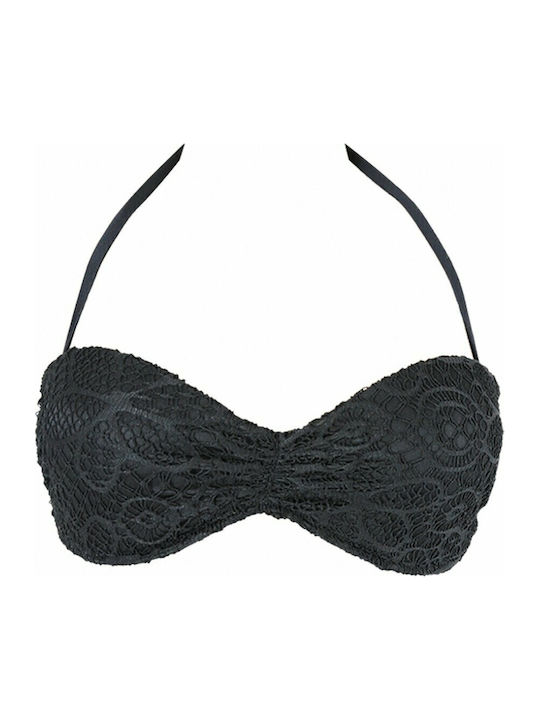 Strapless Bikini Top με Ενίσχυση Μαύρο