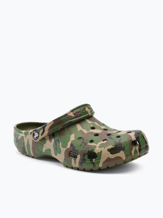 Crocs Classic Printed Camo Anatomic Clogs Green