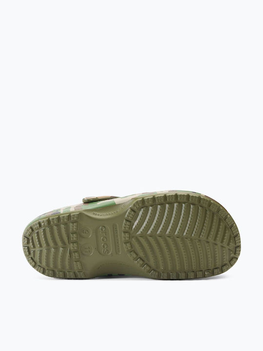 Crocs Classic Printed Camo Anatomic Clogs Green