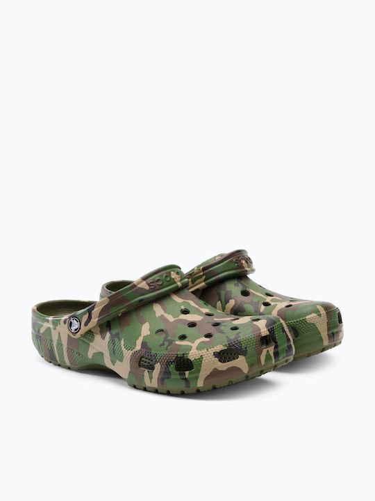 Crocs Classic Printed Camo Anatomic Clogs Green