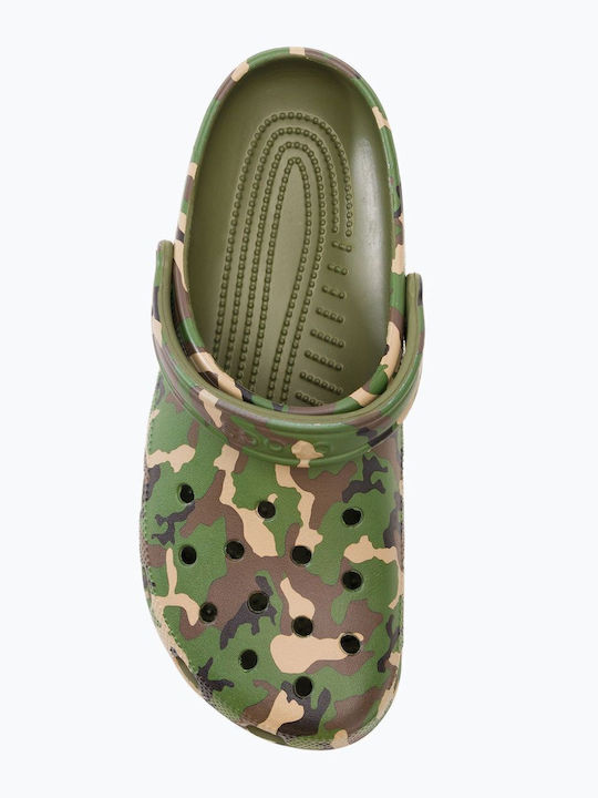 Crocs Classic Printed Camo Anatomic Clogs Green