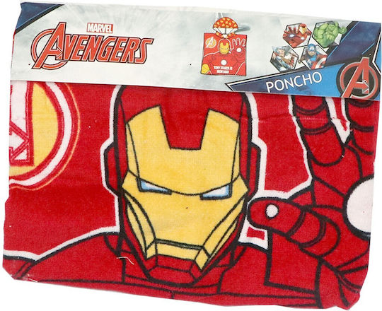 Marvel Avengers Ironman Kids' Beach Poncho 50x100cm Er1956 Red
