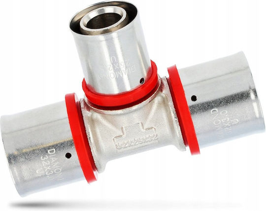 Triple Brass Pex-al-pex Diamond Tee Fitting 32x25x32 Fzz-009.32x25x32.t-3