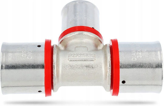 Triple Brass Pex-al-pex Diamond Tee Fitting 32x25x32 Fzz-009.32x25x32.t-3