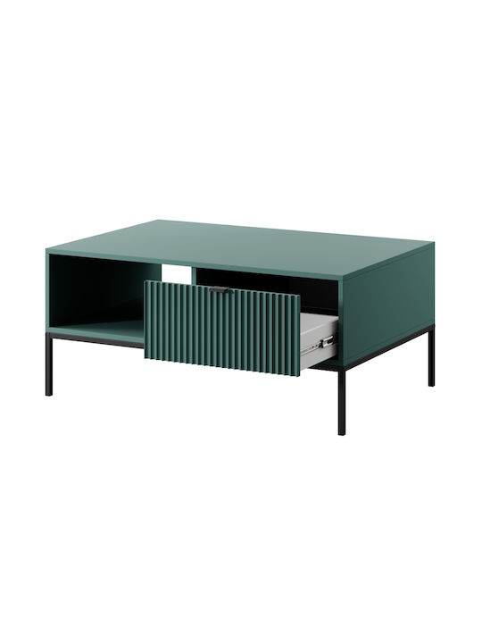 Orrhogonio Zentral Kaffeetisch Nova Holz mit Schubladen Grün + Anthrazit M104xB46xH68cm