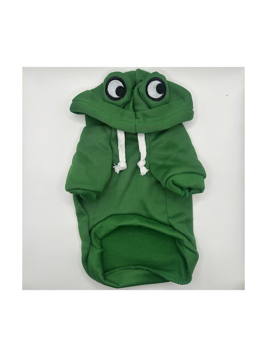Hanorac verde mediu pentru câini Bonnie cu design de ochi