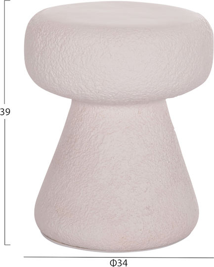 Hocker Für das Wohnzimmer Interon White 34x34x39cm